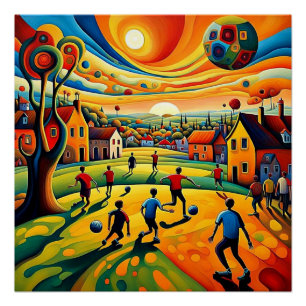 Fußball auf dem Grün 3 Poster