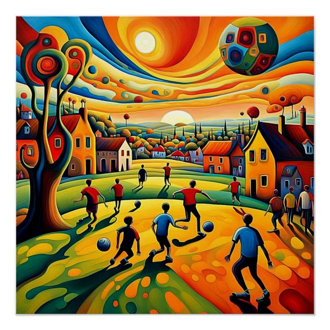 Fußball auf dem Grün 3 Poster (Vorderseite)