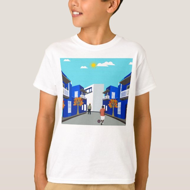 Fußball auf der Straße T-Shirt (Vorderseite)