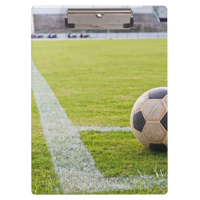 Fußball auf Feld-Linie Klemmbrett (Vorderseite)