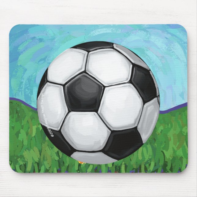Fußball auf Gras Mousepad (Vorne)