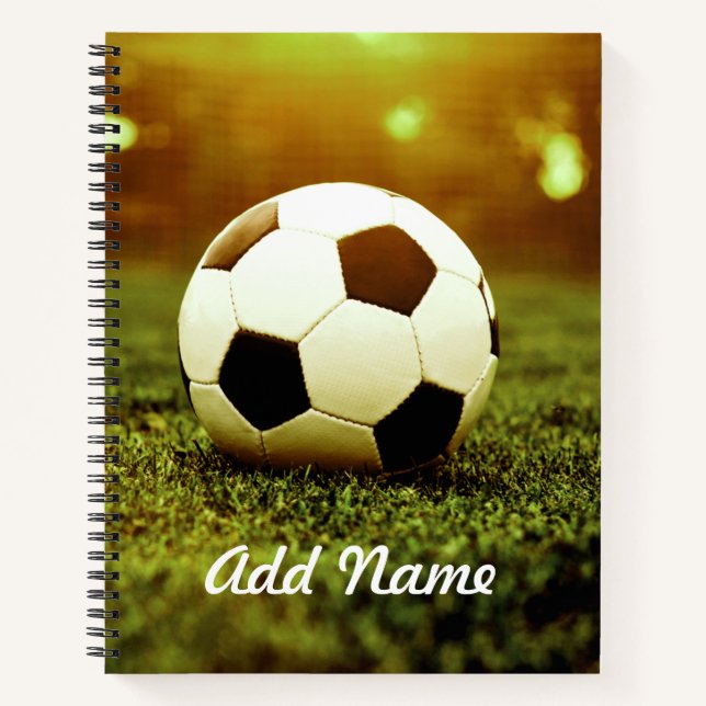 Fußball auf Gras Notizbuch (Vorderseite)