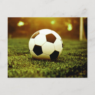 Fußball auf Gras Postkarte