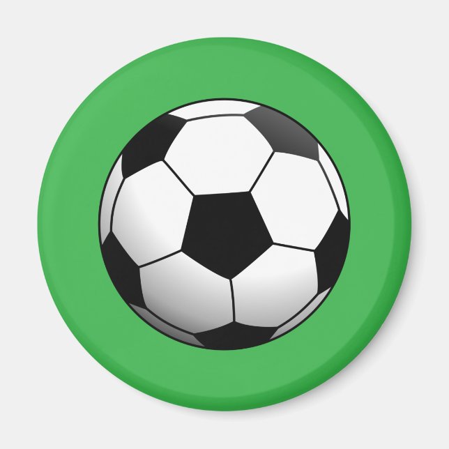 Fußball auf Grün Magnet (Vorne)