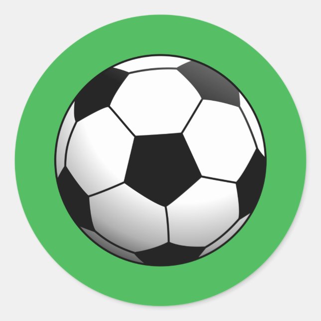 Fußball auf Grün Runder Aufkleber (Vorderseite)
