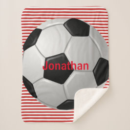 Fußball auf Streifen Design Sherpa Blankon Sherpadecke