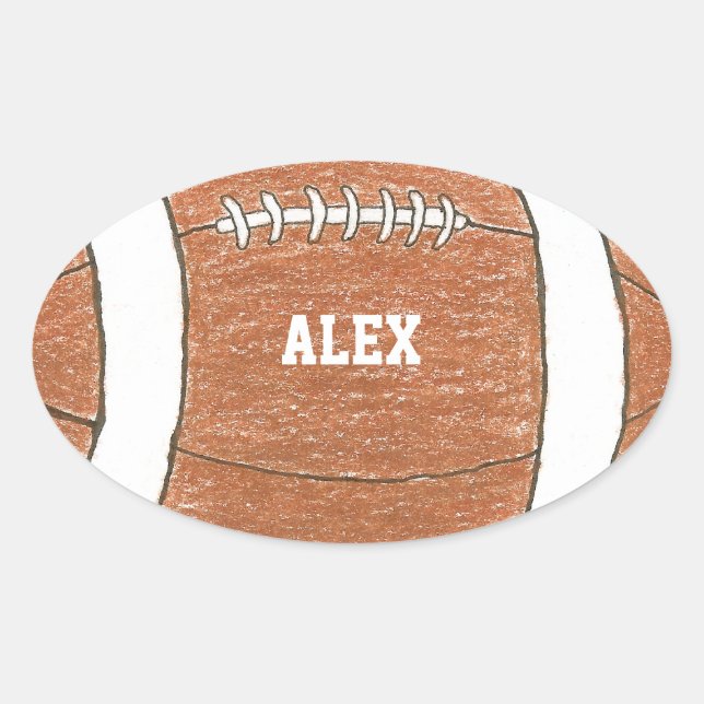 Fußball-Aufkleber mit Namen Ovaler Aufkleber (Vorderseite)