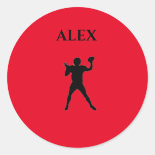 Fußball Aufkleber mit personalisiertem Namen.