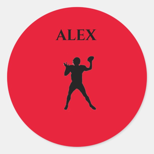 Fußball Aufkleber mit personalisiertem Namen. (Vorderseite)