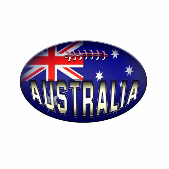 Fußball-australische Flaggen-Verzierung Fotoskulptur Ornament (Vorne)