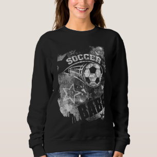 Fußball-Babe, Black Grunge Soccer Sweatshirt