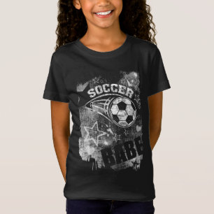 Fußball-Babe, Black Grunge Soccer T-Shirt