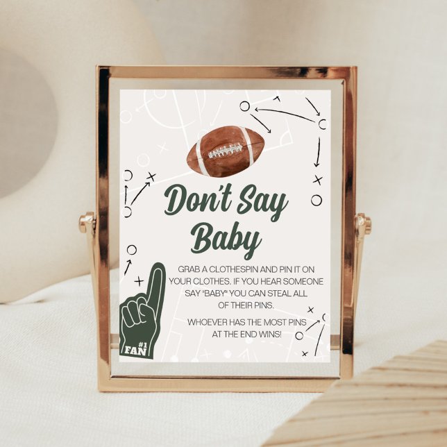 Fußball Baby Dusche sagt kein Baby-Zeichen Poster (A Little All Star Baby Shower Don't Say Baby Sign)
