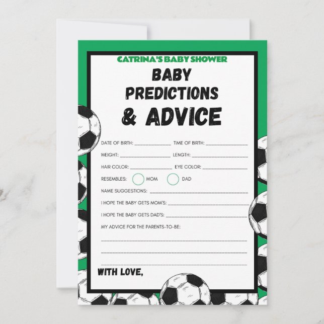 Fußball-Baby-Duschgel, Fußball - bestellbarer Name Einladung (Vorderseite)