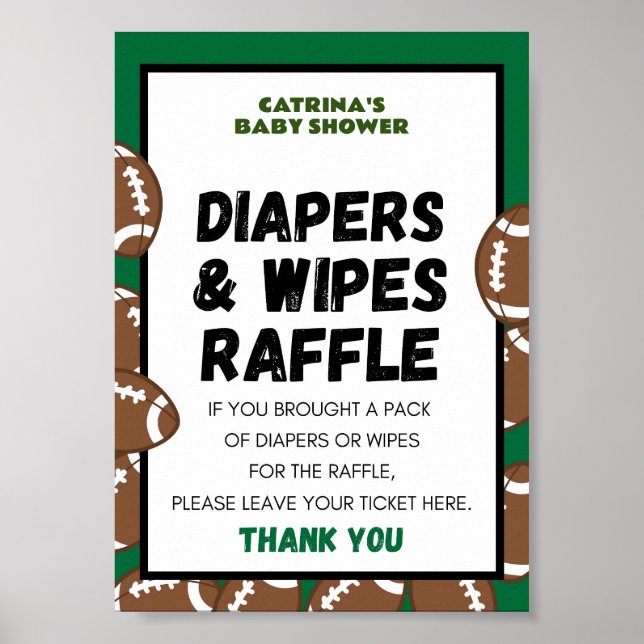 Fußball Baby Duschzeichen Poster (Vorne)