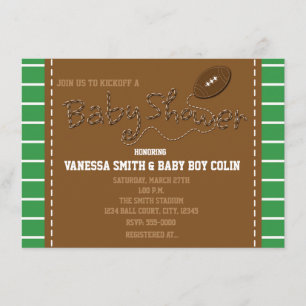 FUSSBALL BABY SHOWER Typografie Party Einladung