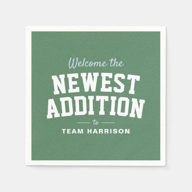 Fußball-Babydusche blaue Heckklappe personalisiert Serviette (Vorderseite)