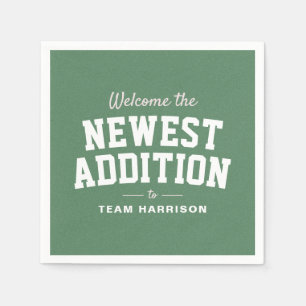 Fußball-Babydusche rosa Heckklappe personalisiert Serviette