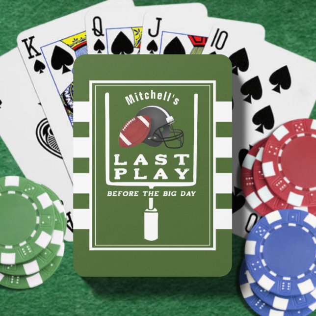 Fußball-Bachelor Party Letztes Spiel vor dem große Spielkarten (Football Bachelor Party Last Play Before Big Day Poker Cards
)