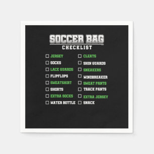 Fußball Bag Checklist Goals Football Plane Serviette