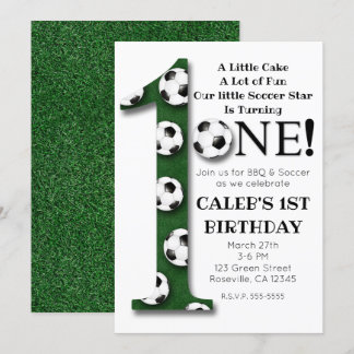 Fußball-Ball 1 EINS 1. Geburtstags-Party Einladung