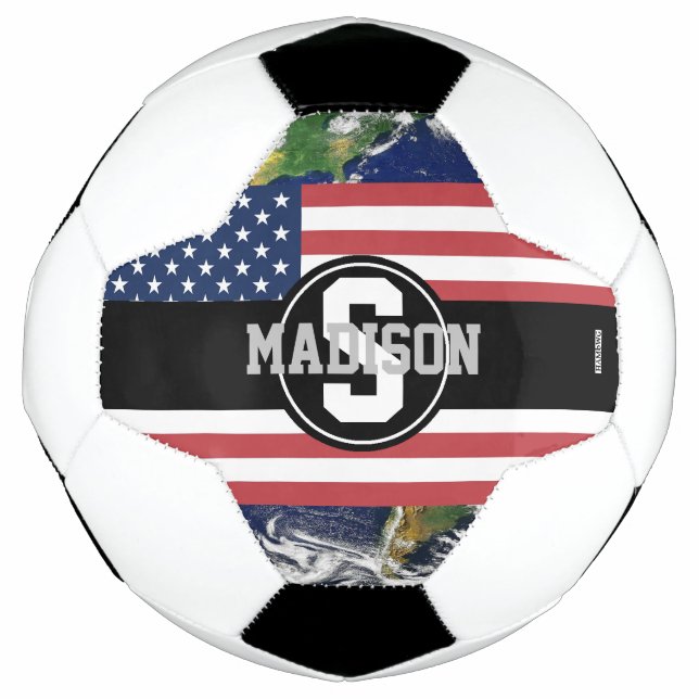 Fußball Ball American Flag Earth Monogram HAMbyWG (Vorderseite)