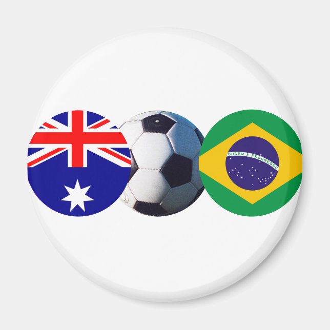 Fußball-Ball Australien & Brasilien Flag The MUSEU Magnet (Vorne)