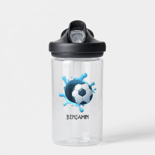 Fußball Ball Blauer Personalisierter Name Wasser F Trinkflasche