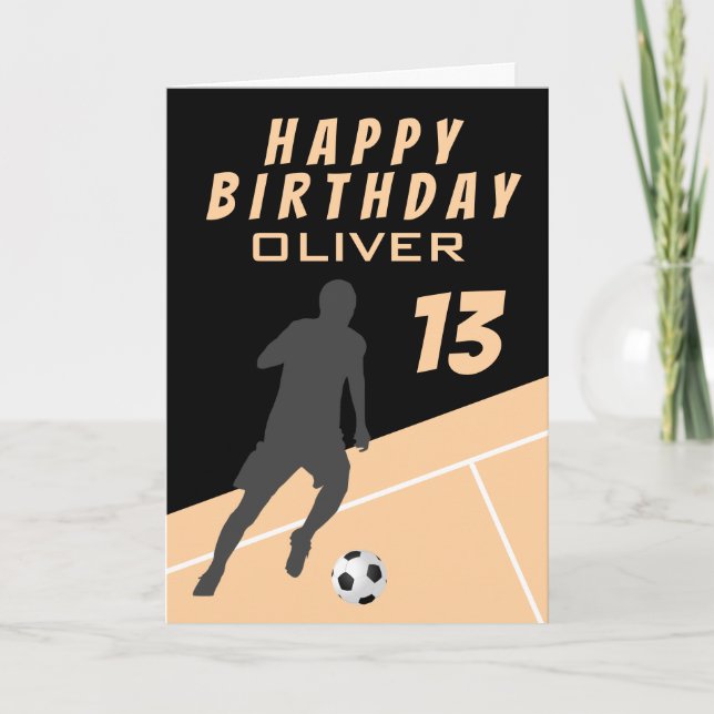 Fußball-Ball Boy Geburtstag Karte (Vorderseite)