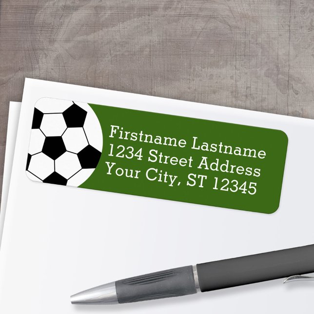 Fußball-Ball-Coach - Moderne Zeichnend Rücksendead (Personalized Return Address Label)