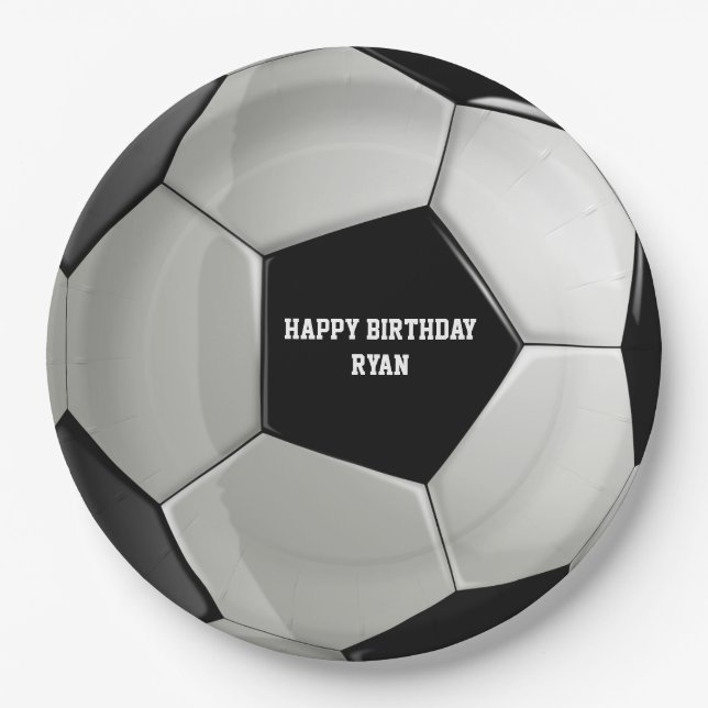 Fußball Ball Custom Birthday Paper Plate Pappteller (Vorderseite)