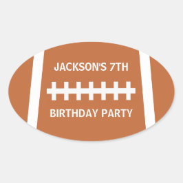 Fußball-Ball Custom Sports Geburtstagsparty Ovaler Aufkleber