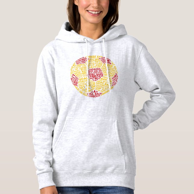 Fußball Ball Football Word Art Typografie Hoodie (Vorderseite)