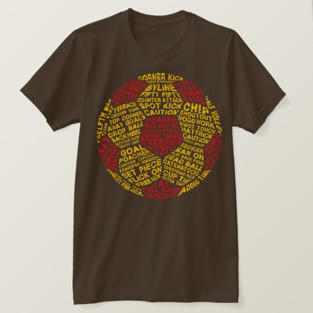Fußball Ball Football Word Art Typografie T-Shirt (Design vorne)