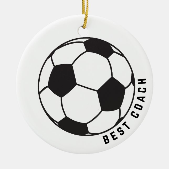 Fußball-Ball-Grafikcoach-Geschenk Keramik Ornament (Vorne)