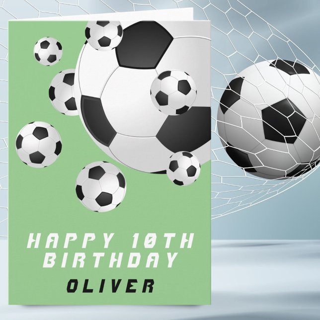 Fußball Ball Green Kids Boy Happy Birthday Karte (Von Creator hochgeladen)