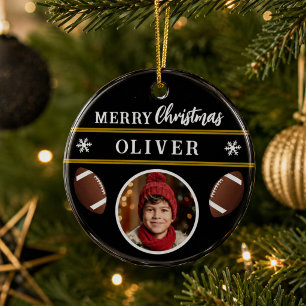 Fußball Ball Individuelle Name Frohe Weihnachten F Keramik Ornament