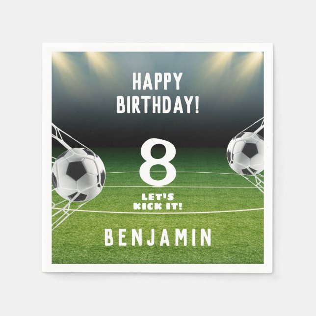 Fußball-Ball-Kindergeburtstag Serviette (Vorderseite)