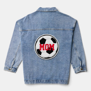 Fußball-Ball MAMA Sportfan Teamgeist Spaß Jeansjacke