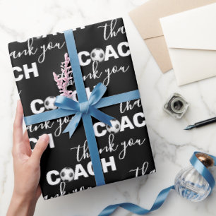 Fußball-Ball mit Trainer Danke Geschenkpapier