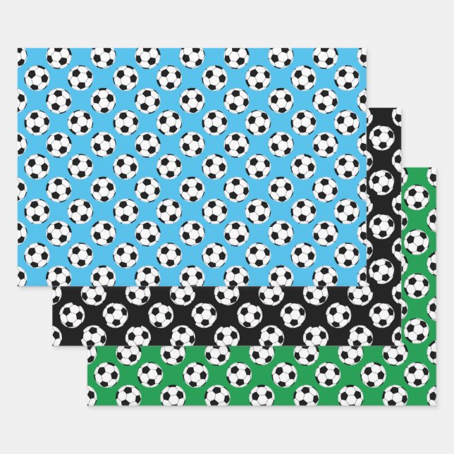 Fußball-Ball-Muster Geschenkpapier Set (Set)