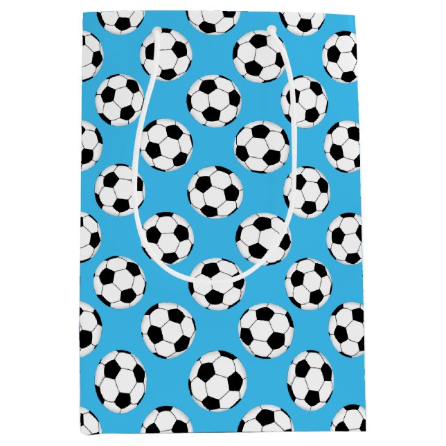 Fußball-Ball-Muster Mittlere Geschenktüte (Vorderseite)