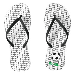 Fußball Ball Net TEAM NAME Sports Coach Player Fan Flip Flops