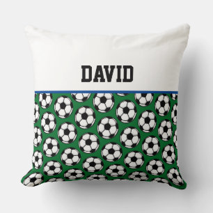 Fußball Ball Pattern Player NAME Sportdekoration K Kissen