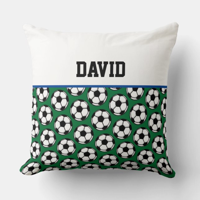 Fußball Ball Pattern Player NAME Sportdekoration K Kissen (Vorderseite)