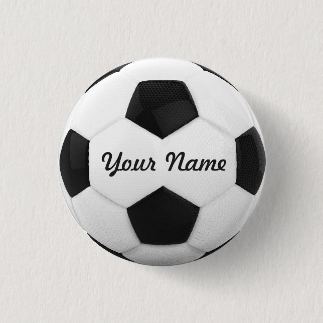 Fußball-Ball-personalisierter Name Button (Vorderseite)