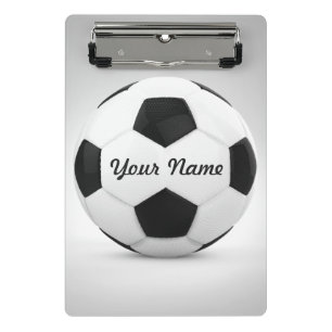 Fußball-Ball-personalisierter Name Mini Klemmbrett