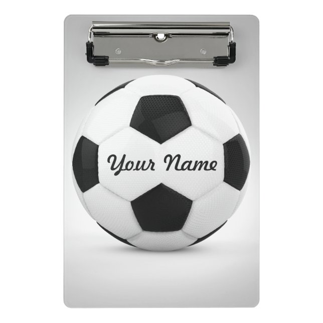 Fußball-Ball-personalisierter Name Mini Klemmbrett (Vorderseite)