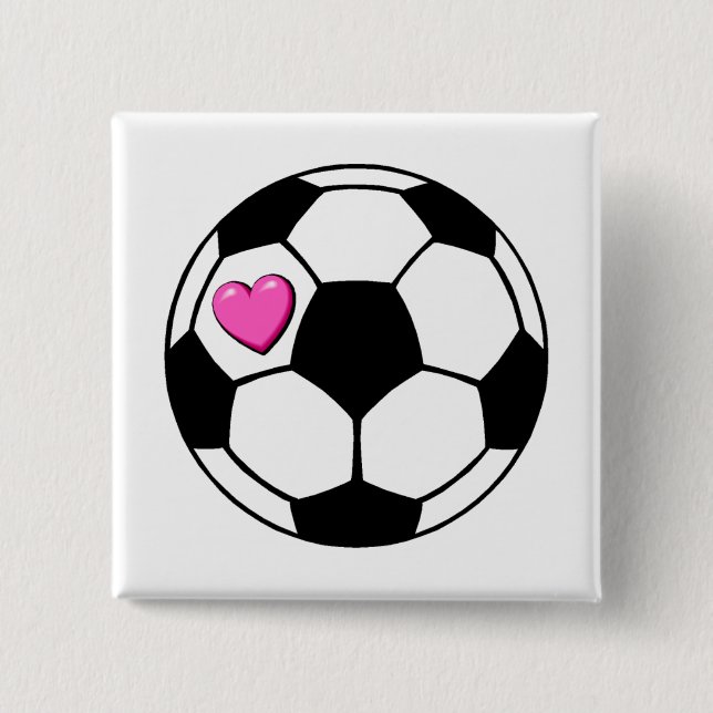 Fußball-Ball (Pnk Hrt) Button (Vorderseite)