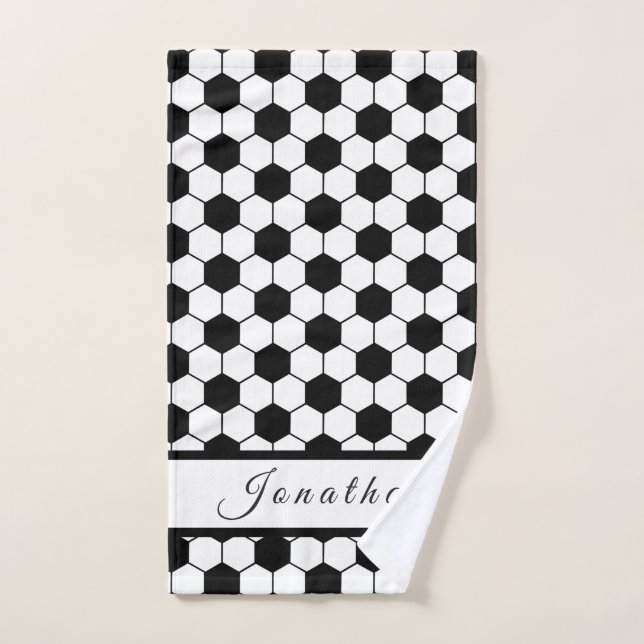 Fußball-Ball Schwarz & Weiß Kinder Spieler Name Sp Handtuch (Handtuch)